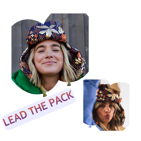 FREE PEOPLE METALLIC GOLD NAVY/MARIN 6 PANEL TRUCKER HAT RARE SOLD OUT - Picture 3 of 8